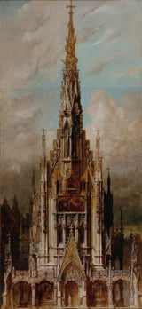 hans-makart-1883-grab-gothic-st-michael-turmfassade-konst-tryck-fin-konst-reproduktion-väggkonst-id-aakw8259c