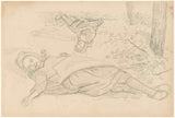 jozef-israels-1834-躺着坐着的女孩艺术印刷美术复制品墙艺术 id-aampkj2rs