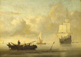 willem-van-de-velde-ii-1650-statki-w pobliżu-wybrzeża podczas-spokojnego-druku-sztuki-reprodukcja-dzieł sztuki-sztuka-ścienna-id-aanyhu0pg