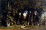 felix-ziem-1850-marginea-padurii-fata-peisaj-animat-pe-revers-imprimare-artistica-reproducere-artistica-artistica-perete