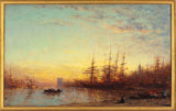費利克斯齊姆 1890 年馬賽港日落藝術印刷品美術複製品牆壁藝術