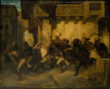 alexandre-gabriel-decamps-the-Türgi-patrull-art-print-fine-art-reproduction-wall-art-id-aaooazb04