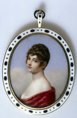paolo-ferdinando-quaglia-1810-portrett av en ung kvinne-kunst-trykk-kunst-reproduksjon-vegg-kunst