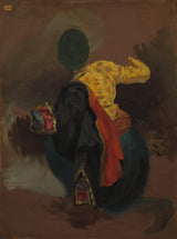 尤金·德拉克罗瓦（Eugene-Delacroix）1863-图在土耳其服装艺术打印精细艺术再现墙艺术ID aaplixc71