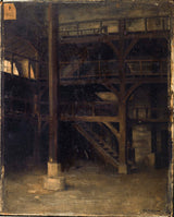 pascal-adolphe-jean-dagnan-bouveret-1875-vista-interior-de-l-antiga-equitació-de-ste-marguerite-la-ubicació-del-carrer-actual-gozlin-impressió-d-art-fina- art-reproducció-art-paret