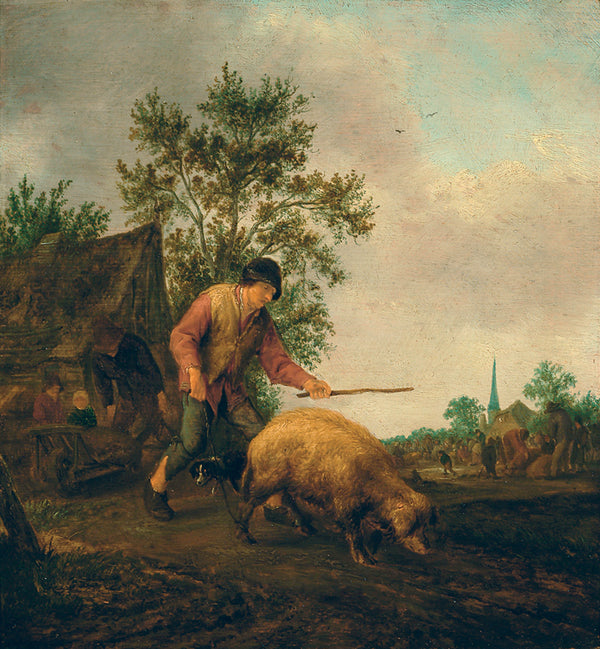adriaen-van-ostade-1644-farmer-with-a-pig-art-print-fine-art-reproduction-wall-art-id-aarvnpck9