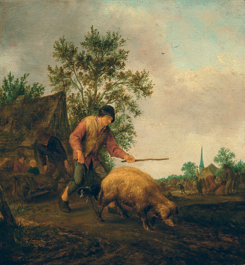 adriaen-van-ostade-1644-farmer-with-a-pig-art-print-fine-art-reproduction-wall-art-id-aarvnpck9