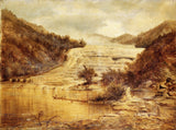 查尔斯·布洛姆菲尔德-1885-露台-粉色露台-艺术印刷品-精美艺术-复制品-墙艺术-id-aas62xsob