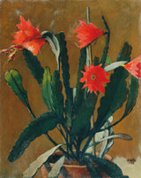 Антон-Хула-1929-мртва природа-са-цветајућим-кактусом-уметничка-штампа-ликовна-репродукција-зид-уметност-ид-аас8миту9