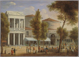 匿名 1825 年綜藝劇院和蒙馬特大道全景通道 1825 年藝術印刷品美術複製品牆藝術