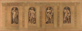 約瑟夫·布蘭克-1873-聖保羅·聖路易斯·羅伯特·虔誠的克洛維·聖路易斯·查理曼的素描-藝術-印刷-美術-複製品-牆壁藝術
