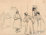 johan-braakensiek-1907-阿姆斯特丹四位女性藝術印刷品插畫設計-牆壁藝術-id-aategjvno