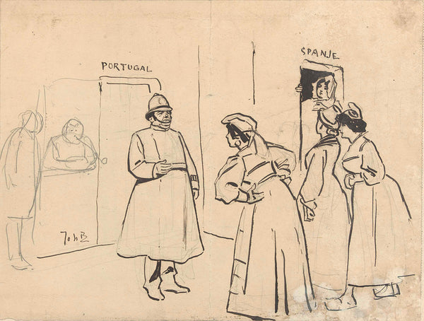 johan-braakensiek-1907-design-for-illustration-in-the-amsterdam-four-women-art-print-fine-art-reproduction-wall-art-id-aategjvno