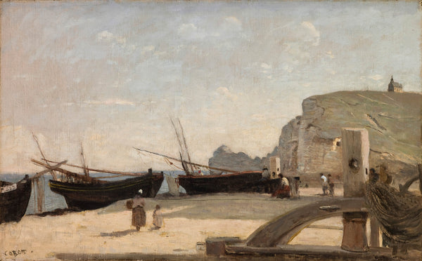 jean-baptiste-camille-corot-1872-the-beach-etretat-art-print-fine-art-reproduction-wall-art-id-aavh603y7