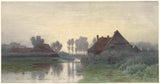 paul-joseph-constantin-gabriel-1838-boerhuise-op-die-water-met-oggendmis-kunsdruk-fynkuns-reproduksie-muurkuns-id-aavz1293o
