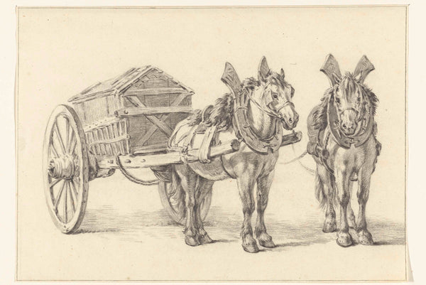 jean-bernard-1775-horse-with-cart-with-a-second-sketch-of-the-horse-art-print-fine-art-reproduction-wall-art-id-aaxx58rvi