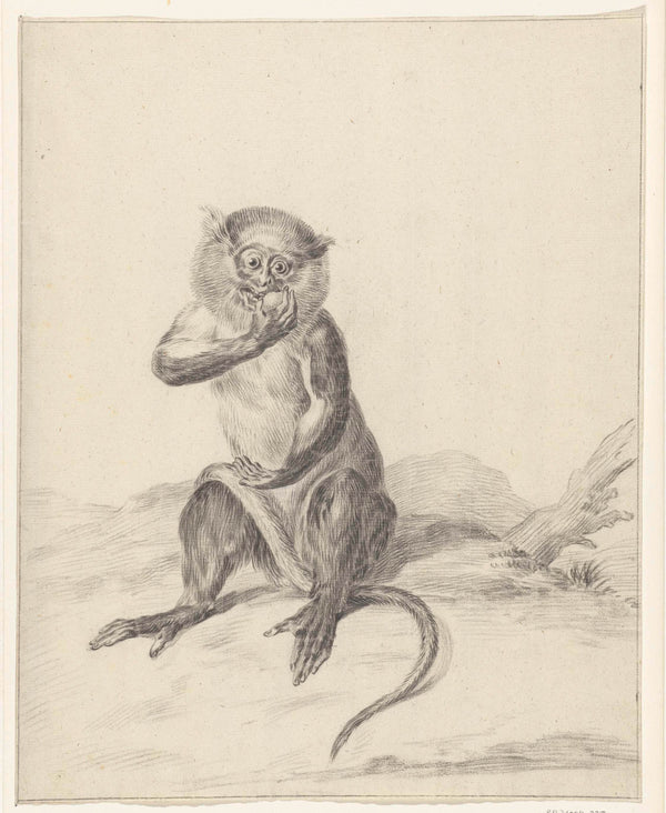 jean-bernard-1775-sitting-monkey-eating-a-fruit-art-print-fine-art-reproduction-wall-art-id-aayg34a6z
