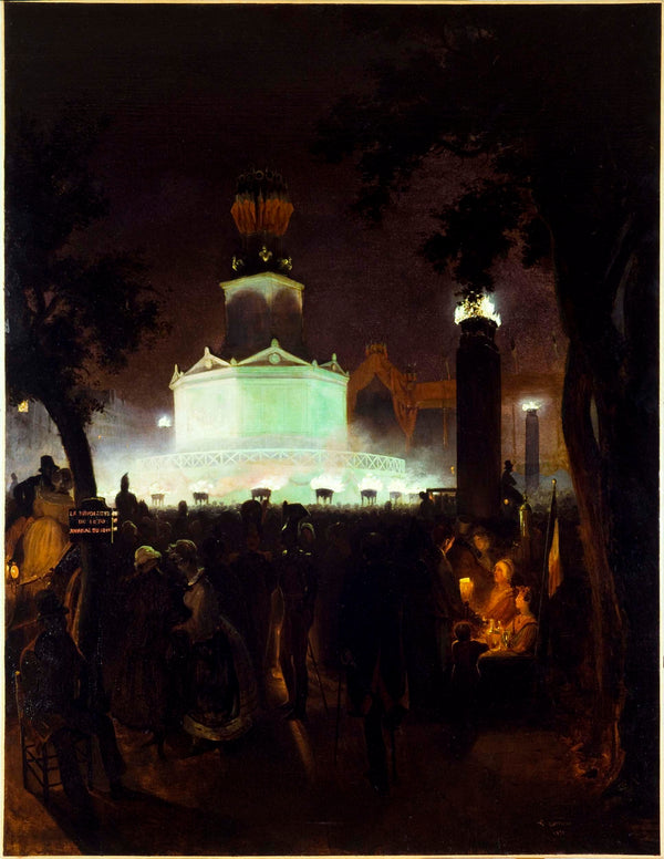 felix-pierre-cottrau-1831-day-memorial-in-honor-of-the-victims-of-july-1830-on-the-place-de-la-bastille-27-july-1831-art-print-fine-art-reproduction-wall-art