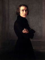 亨利·萊曼 1839 年弗朗茨·李斯特的肖像 1811-1886 年作曲家和鋼琴家藝術印刷美術複製品牆藝術