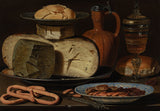 clara-peeters-1615静物与奶酪杏仁和椒盐脆饼的艺术印刷精美的艺术复制品墙艺术id-ab2dkt74w