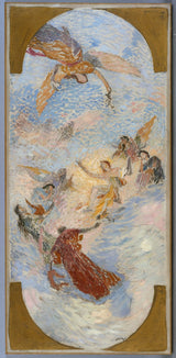 henri-martin-1892-sketch-maka-ntunye-ndụ-n'ebe ndịda-nke-obodo-Ụlọ Nzukọ-apollo-na-the-muses-art-ebipụta-mma-nkà-mmeputa-wall-art