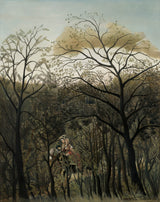 亨利·卢梭1889年，在森林艺术版画中会合，精美的艺术复制品墙艺术id-ab994eoem