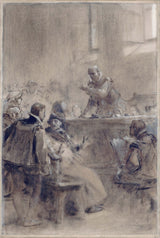 theobald-chartran-1888-skica-za-stubište-sorbone-u-Parizu-palissy-otvaranje-s-kraljevima-dozvola-javna-mineralogija-sud-umjetnost-tisak-fina- umjetnost-reprodukcija-zid-umjetnost