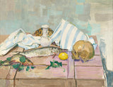 felix-esterl-1929-naturaleza-muerta-con-calavera-y-pez-impresión-reproducción-de-bellas artes-arte-de-pared-id-abavkhj5z