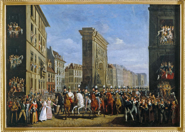 jean-zippel-1815-le-passage-sovereign-allies-on-the-boulevard-saint-denis-april-10-1814-art-print-fine-art-reproduction-wall-art