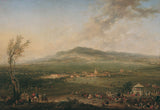 Johann-christian-marca-1758-Laxenburg-da-Lusthaus-on-the-hanawiese-contro-Mödling-art-print-fine-art-riproduzione-wall-art-id-abb70rbwv