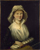 anoniem-1796-portret-van-vrouw-met-een-muziekrolletje-genaamd-ms-courcier-1796-art-print-fine-art-reproductie-muurkunst