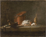 Jean-Baptiste-simeon-chardin-1734-주방 도구와 야채가 있는 정물-예술-인쇄-미술-복제-벽-예술-id-abdcv6uqe