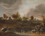 cornelis-saftleven-1652-krajobraz-ze-zwierzętami-druk-sztuka-reprodukcja-dzieł sztuki-sztuka-ścienna-id-abdndeq2z