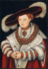 lucas-cranach-the-elder-1540-portrets-of-Magdalena-of-Saksijas-sieva-of-elector-joachim-ii-of-brandenburg-art-print-fine-art-reproduction-wall-art-id- abecxsg7b