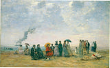 eugene-boudin-1870-figuras-na-praia-impressão-de-arte-reprodução-de-belas-artes-arte-de-parede-id-abeeu185t