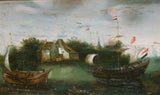 không rõ-1614-a-tàu-đi thuyền-trên-một-nội-đường-đường thủy-nghệ thuật-in-mỹ thuật-tái sản xuất-tường-nghệ thuật-id-abemv286j