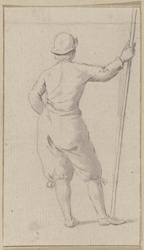 unknown-1700-standing-man-with-stick-on-rear-view-art-print-fine-art-reproduction-wall-art-id-abewgfzle