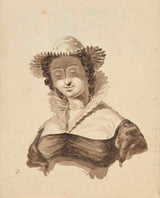 pieter-van-loon-1811-busto-de-uma-mulher-com-chapéu-e-colar-impressão-de-arte-reprodução-de-belas-artes-arte-de-parede-id-abfwm1io3