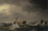 查尔斯·布鲁克（Charles-brooking）1750年船毁于一个岩石海岸的艺术印刷上精美的艺术复制品墙艺术ID Abgoobsqq