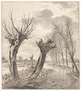 雅各布-范-斯特里-1766-冬季景观与柳树沿着冰冻沟渠艺术印刷精美艺术复制墙艺术 id abh3uv0cb
