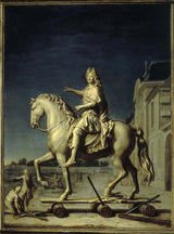 rene-antoine-houasse-1697-在路易·勒·格兰德·旺多姆-路易十四的雕像上运输，现通过吉拉登·朱拉登16月1699日-XNUMX-art-打印美术复制品墙艺术