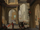 迪尔克·范·德伦1630年在教堂的艺术印刷中的皮影形成了精美的艺术复制品-墙-艺术-id-abklx4s5c