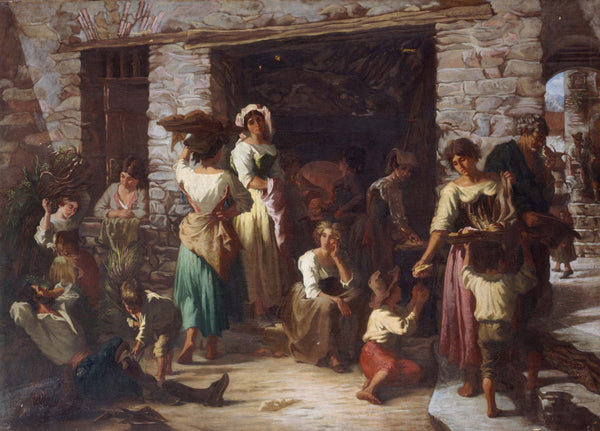 auguste-dutuit-1886-street-scene-in-italy-art-print-fine-art-reproduction-wall-art