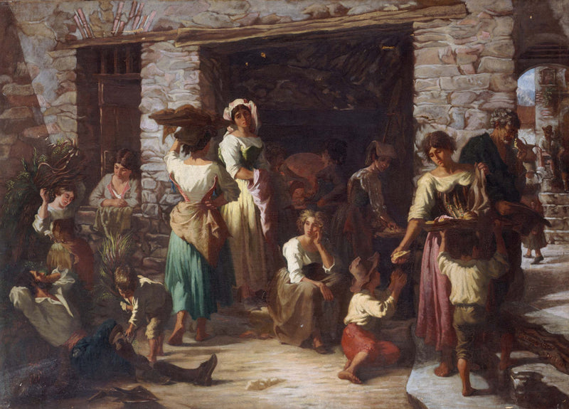 auguste-dutuit-1886-street-scene-in-italy-art-print-fine-art-reproduction-wall-art