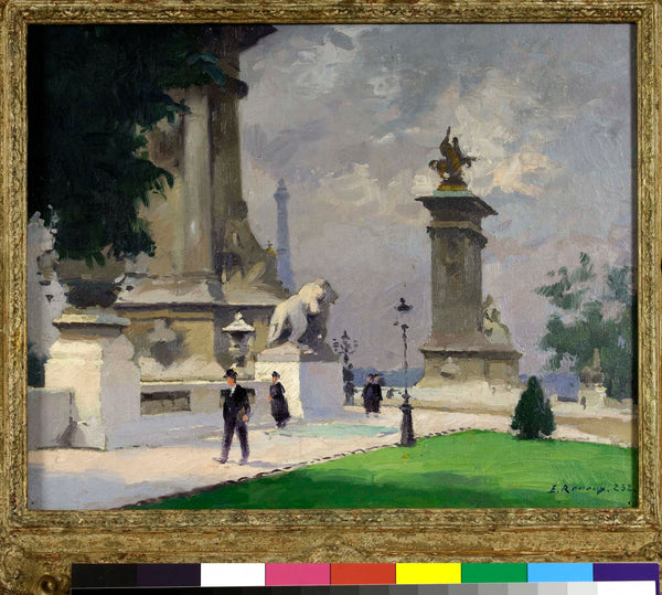 ernest-jules-renoux-1920-the-alexander-iii-bridge-entrance-art-print-fine-art-reproduction-wall-art