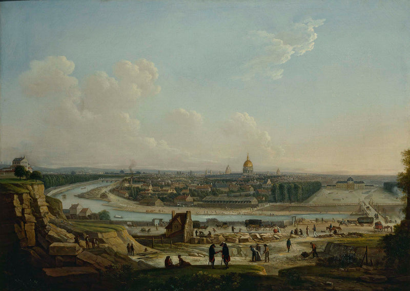 seyfert-1818-general-view-of-paris-taken-from-the-hill-of-chaillot-current-16th-and-7th-districts-art-print-fine-art-reproduction-wall-art