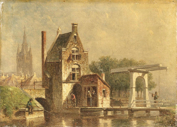 petrus-gerardus-vertin-1850-the-koepoort-delft-art-print-fine-art-reproduction-wall-art-id-abnu41uk3