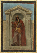 nicolas-auguste-hesse-1840-skiss-för-kyrkan-vår-fru-av-goda-nyheter-david-kungen-av-israel-konsttryck-finkonst-reproduktion-väggkonst
