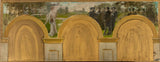 亨利·勒羅爾 1888 年巴黎市政廳客廳素描科學科學教學藝術印刷美術複製牆藝術