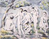 保羅·塞尚-1897-小沐浴者藝術印刷美術複製品牆藝術 id-abqtagpm1